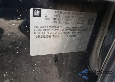 2016 Cadillac Ats Luxury z USA, uszkodzony, nr VIN 1G6AB5SX2G0111622